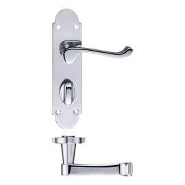 Epsom Door Handle Bathroom Set 170mm X 40mm Polished Chrome