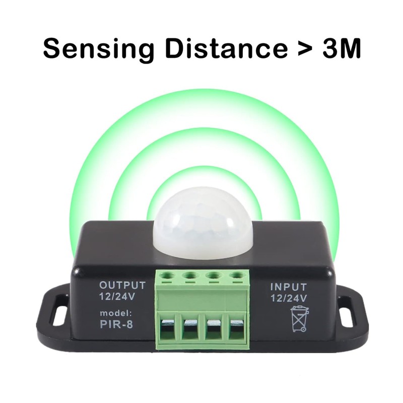 MELIFE 2 Pack DC 12V 24V PIR Sensor LED Motion