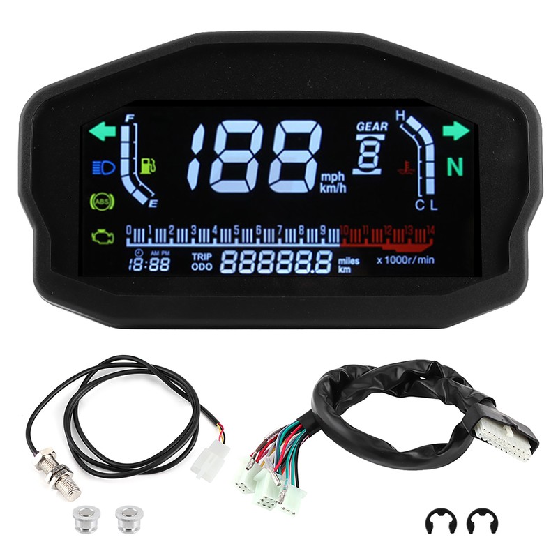 Motorcycle Speedmeter Fuel Level Gauge Refit LCD Instrument for 1/2/4