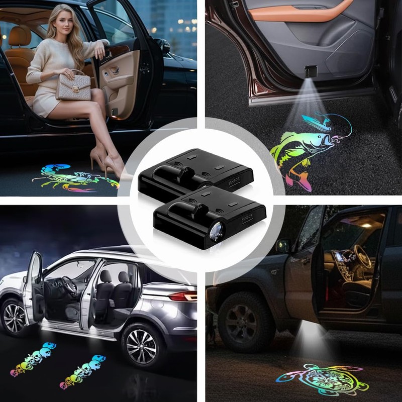 2PCS Compass Car Door Light Logo Projector LED Welcome Lamp