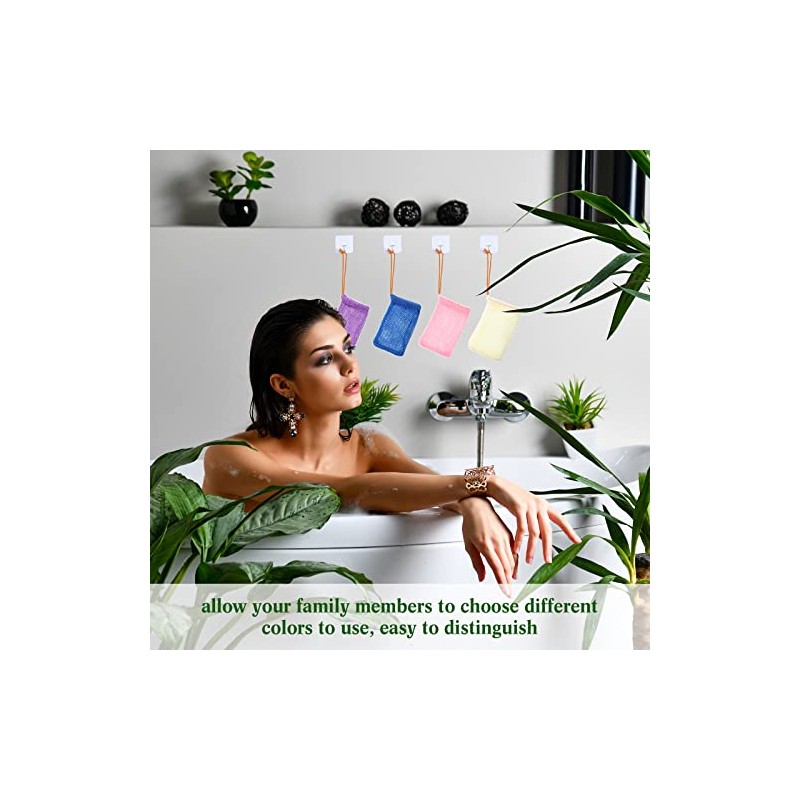 Shappy 8 bolsas de malla exfoliante para soporte de ducha,
