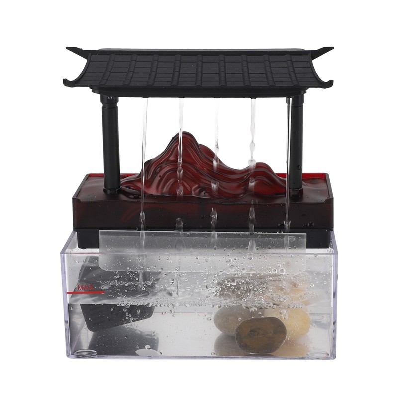 Tabletop Water Fountain USB LED Recurring Stream Plastic Indoor Fountain