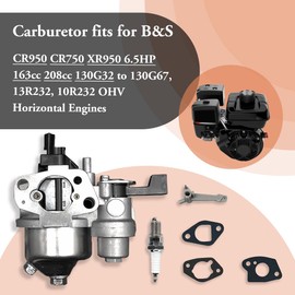 Carburetor & Spark Plug for Craftsman Costco Husqvarna PW3200 2800PSI 3000PSI 3200PSI 3300PSI XR550 Series 208cc Lawn Mower Generator Water Pumps Pressure Washer Engine with Gasket Carb kits
