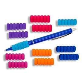 AFH Webshop Writing Aid | Grip Thickening | Foam | Ergonomic Pen Holder | Soft | Pack of 12 in Various Colours
