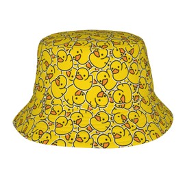 REVENEVER Bucket Hat for Women Men Funny Duck Printing Summer Beach Sun Hat Lightweight Fisherman Travel Hat for Unisex