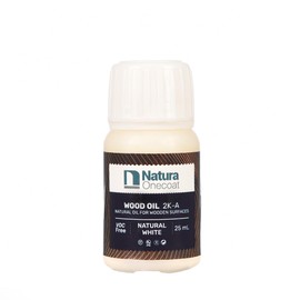 Natura Onecoat Wood Stain Oil, Sample, 25 mL (0.84 fl oz), Natural White, Easy to Apply, Very Low Odor, Linseed Oil, Interior Furniture&Flooring, Dries Fast, VOC/Solvent Free, Hardwax Oil for Sampling