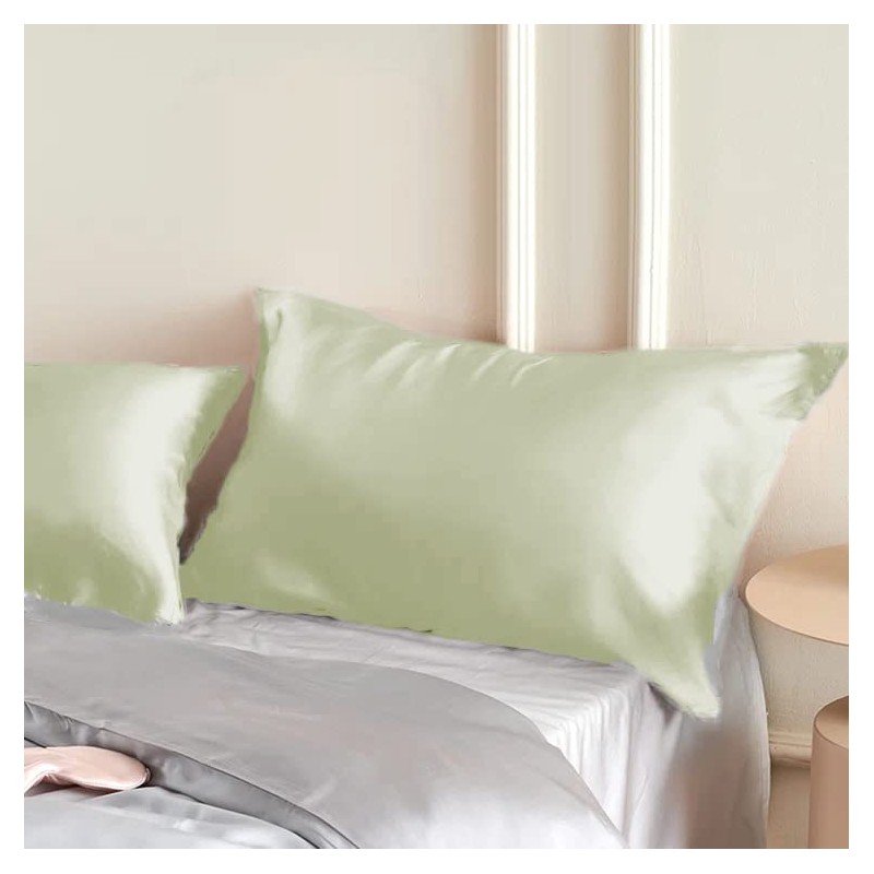 Silk Pillow Cases 2 Pack, Cream Silk Pillowcase For Hair
