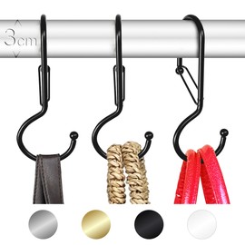 Blau Marité 6 Purse Hanger for Closet. Tote Hanger. S-Shaped Hooks S Hooks Twist Design. Anti Drop S-Shaped Hook for Hanging Handbags with Safety Buckle to Prevent Falls. Heavy Duty. (Black, Twisted)