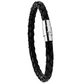 Simaru Leather bracelet, stylish braided pattern bracelet made of premium leather, made in Germany with stainless steel bayonet clasp for men and women, Leather