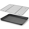 E-far Nonstick Baking Sheet with Rack Set, 16 x 12
