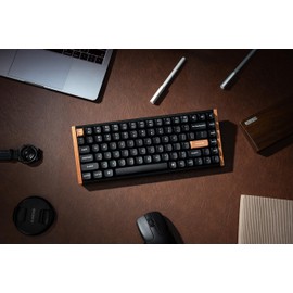 Keychron K2 HE QMK Wireless Gaming Custom Mechanical Keyboard, 2.4 GHz/Bluetooth/Wired 75% Layout Hot-Swappable Programmable RGB Backlit Gateron Magnetic Switches for Mac Windows, Wood Frame-Black