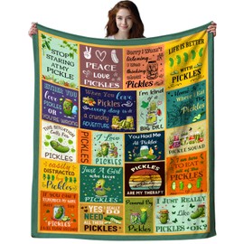 FOTSTA Pickle Blanket Gifts for Pickle Lovers Kids Funny Pickles Themed Plush Blankets Flannel Pickles Stuff Throw Blanket Gifts for Girls Boys Women Men Adults Bed Living Room Decorations 50"X40"