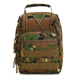Tactical Backpack, Waterproof Military Cross-body Molle Sling Shoulder Backpack Chest Bag for Outdoor Every Day Carry Camouflage A