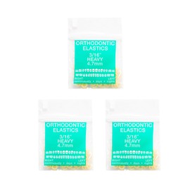 JMU 300 Pack Latex Orthodontic Elastics 3/16 Heavy, Orthodontic Rubber Bands, Intraoral Elastic Bands Dental Rubber Bands Made in USA