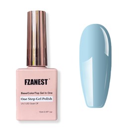FZANEST Gel Nail Polish,15ml Base Top Coat Color 3 in 1 Step Gel Polish,Soak Off LED UV Nail Gel Polish Nail Art Starter Manicure Salon Kit for Women Girls (Baby Blue)