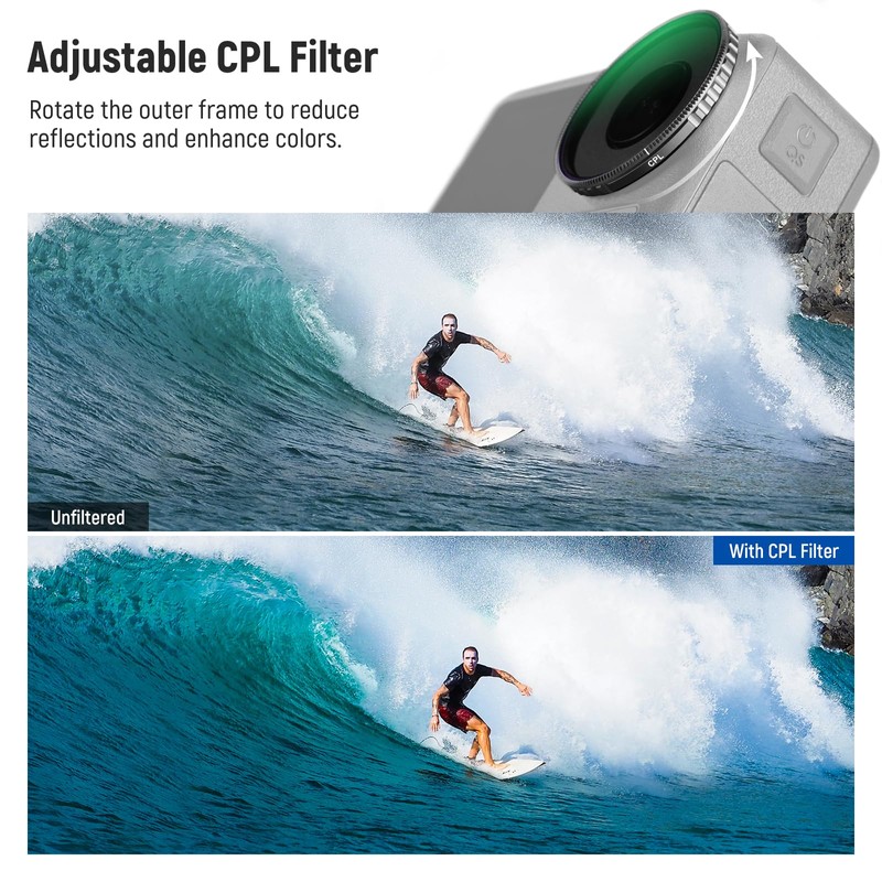 NEEWER Adjustable CPL Filter Compatible with DJI Osmo Action 5