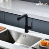 APPASO Black Square Kitchen Faucet, 20 Inch Pull Down Kitchen