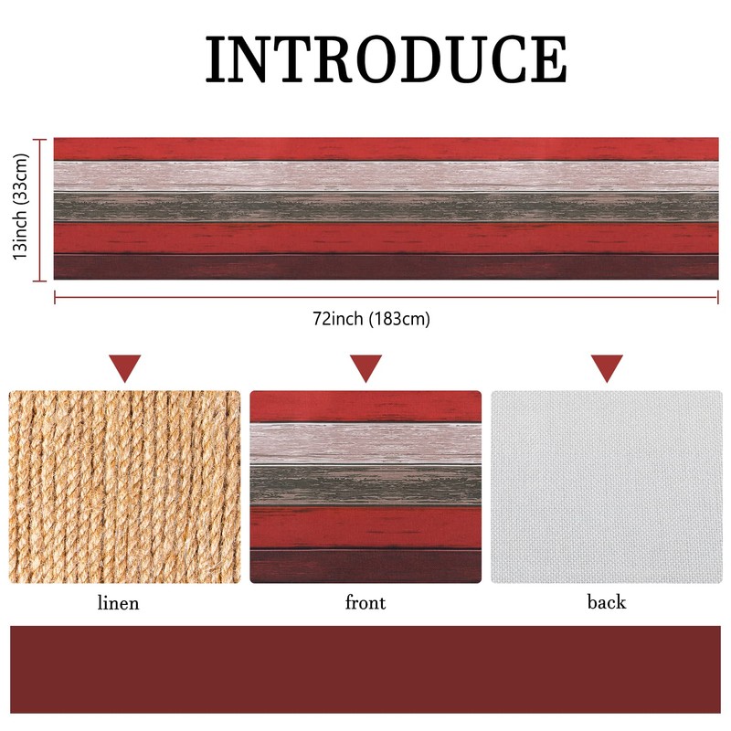 Hanrunsi Red Table Runner 33 X 183 cm Rectangle Coffee