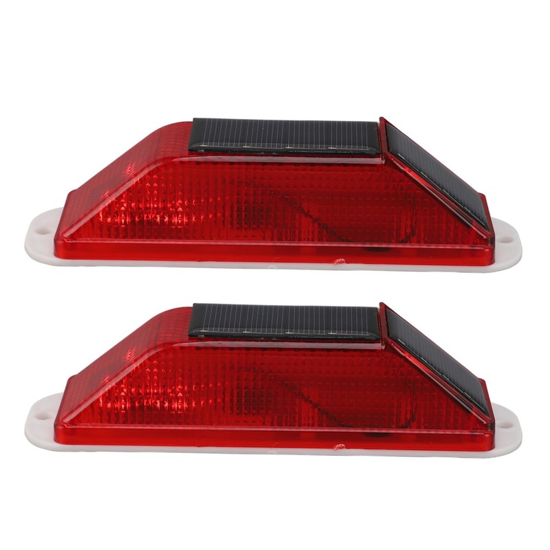2pcs Solar Strobe Warning Light Waterproof Light Control High Bright