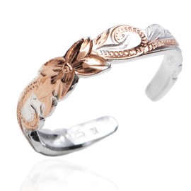 [LocoMocoAloha] Hawaiian Jewelry Pinky Ring Toe Ring Scroll Pattern Plumeria [Genuine] Jewelry, Listed on the product page, No Gemstone
