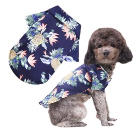 LHYZ PARK Hawaiian Shirt for Small Dogs & Cats - Lightweight Breathable Pet Tshirt with Vibrant Fade-Resistant Colors for Small Dog cat Daily Use (2XL, Dark Blue)