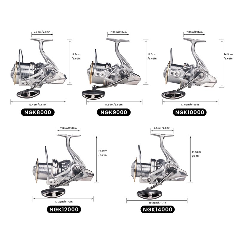 HAUT TON Spinning Reel 12000 Series Advanced Version,17+1BB Graphite Frame