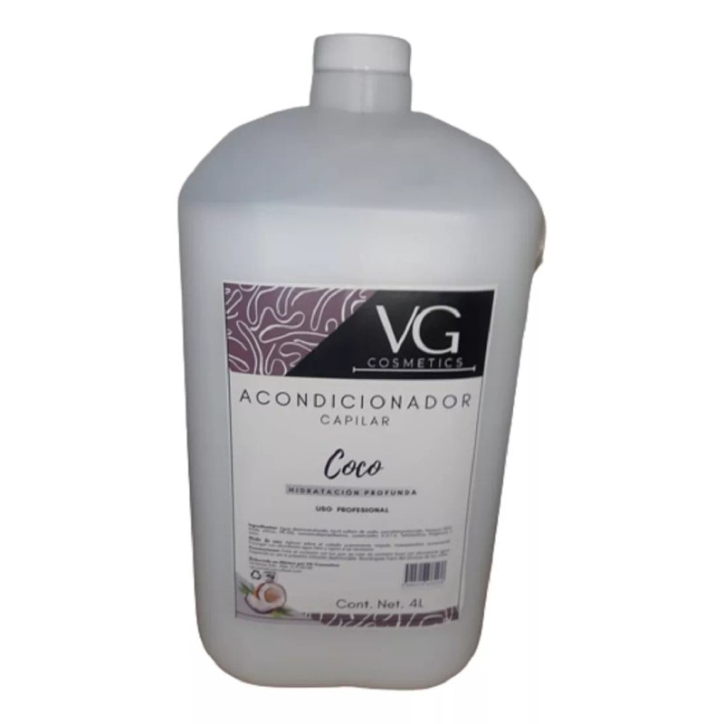 vg cosmetics Acondicionador De Coco 4 Litros Uso Profesional Vgcosmetic