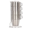 Stainless Steel Camping Cup Set of 4 Double Layer Coffee