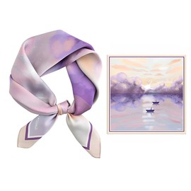 EOYVAIL Scarves for Women,Square Silk Scarf,Women Silk Scarf,Square Women Scarf,Satin Scarf,21 x 21 Inch (Purple)