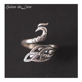 Helen de Lete Vintage Phoenix Wonder Bird 925 Sterling Silver Open Ring, Sterling Silver, No Gemstone