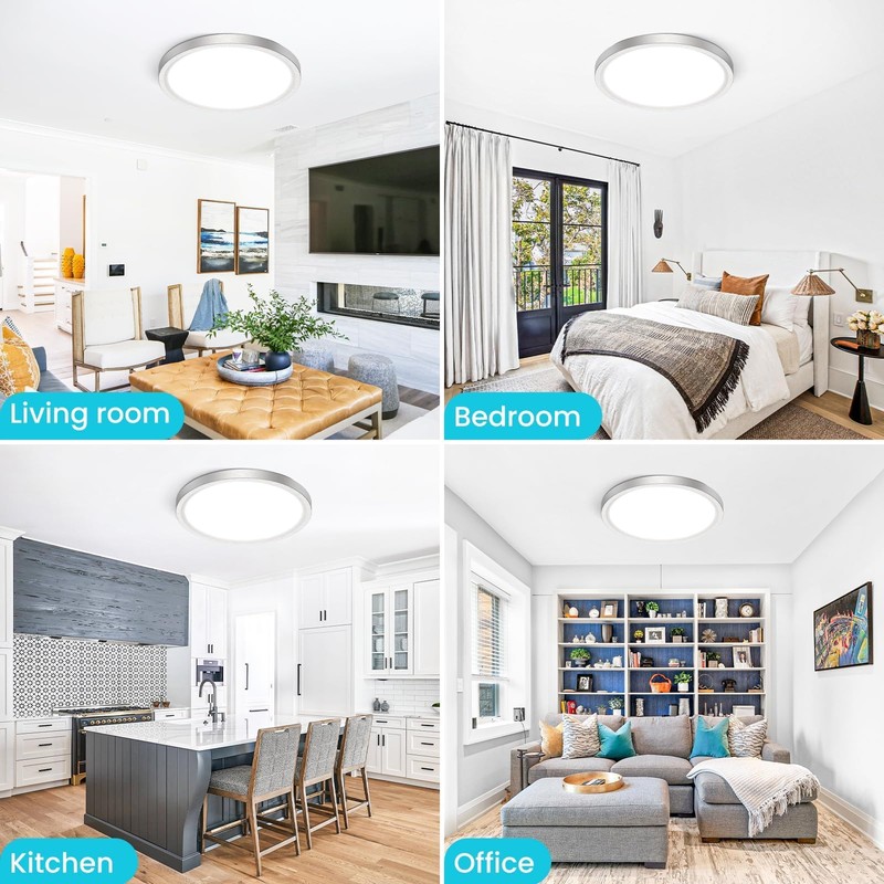 libtit 12 inch Flush Mount LED Ceiling Light Fixture, 3000K