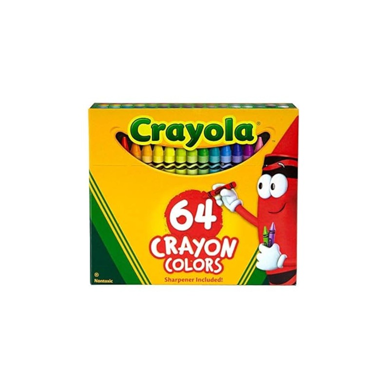 Crayola Crayon Set, 3-5/8", Permanent/Waterproof, 64/BX, Assorted, Sold as 1