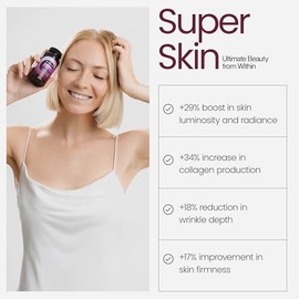 O'blossom Suplemento de belleza para la piel con SkinAx2 – Clínicamente probado Los más vendidos para súper jóvenes: aumenta la elasticidad en un 84%,