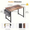 Computer Desk with Storage Bag, Metal Frame Study Table