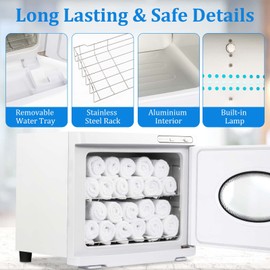 Hot Towel Cabinet 23L Large Capacity - JXSDLIY Professional Spa Hot Towel Warmers for Facials Towel Heater for Salon Beauty Hotel Bathroom Home Use Steam Towel Warmer with See-Through Window (white)