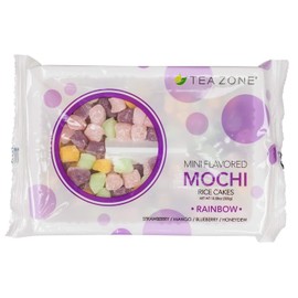 Tea Zone 2 Packs Tea Zone Mini Flavored Mochi Rice Cakes Rainbow 10.58 oz/Pack