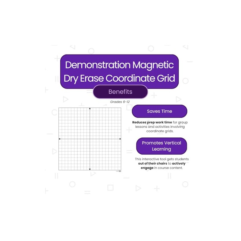 Didax Educational Resources Demonstration Magnetic Dry-Erase Coordinate Grid