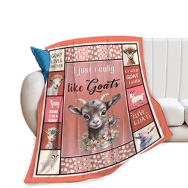 Goat Blanket Soft Cozy Sheep Plush Throw Blanket Super Warm Fleece Fuzzy Bedding Blanket Goat Sheep Gifts for Kids Girls Boys Women Bed Decor Stuff 40"X50"