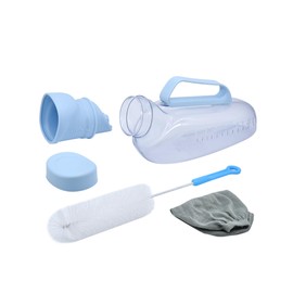 Power Senior Urinal for Men - Portable Handle with Kniteed Case and Brush, Pee Bottle for Men, Senior, Elderly