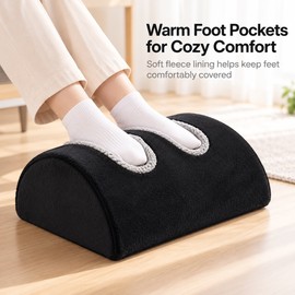 Under Desk Footrest with Warm Foot Pockets – Soft Rotatable Cushion for Comfortable Home Office, Gaming and Relaxation
