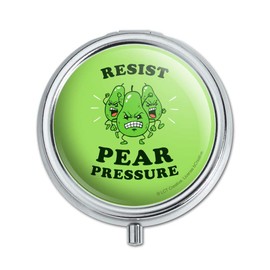 Resist Pear Pressure Peer Funny Humor Pill Case Trinket Gift Box