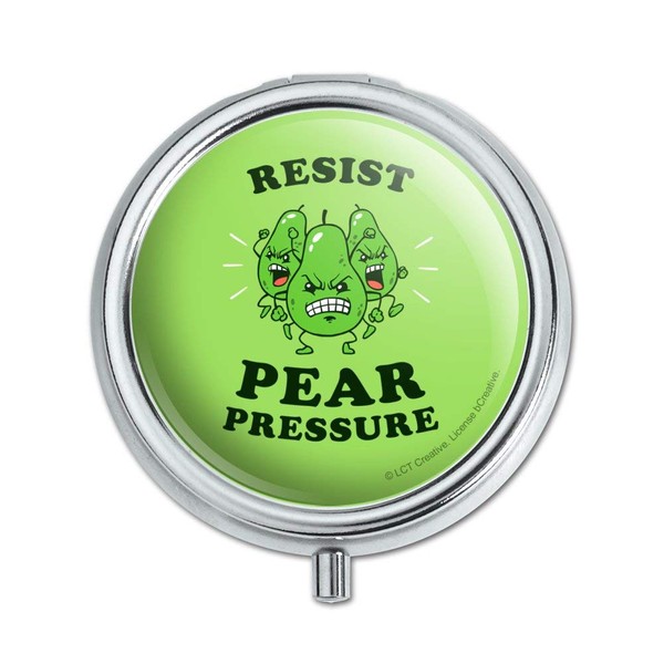 Resist Pear Pressure Peer Funny Humor Pill Case Trinket Gift