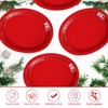 50 PCS Red Oval Paper Plates 10" x 12" Large