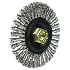 Weiler 13138 Roughneck Max 4" Stringer Bead Wire Wheel 0.020" Stainless Steel Fill, 5/8"-11 UNC Nut, Made In USA (Pack of 5)