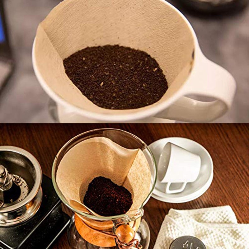 100Pcs 103 Coffee Filter Paper Disposable Natural Unbleached Original Wooden