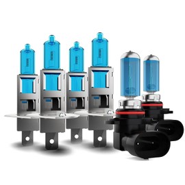 ZPXGIZT Light Bulbs Fit For Honda CR-V 2005-2006 H1 H1 9006 High Low Beam Fog Lights High Performance Halogen Headlight Bulb Combo, 6000K White Light, Pack of 6