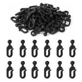 50-Pack Plastic Gazebo Curtain Hooks - Invisible Track Clips for Patio Drapes & Event Tents | Heavy Duty Waterproof Hangers, Replacement Hotel Drapery Hardware & Garden Gazebo Accessories. (A)
