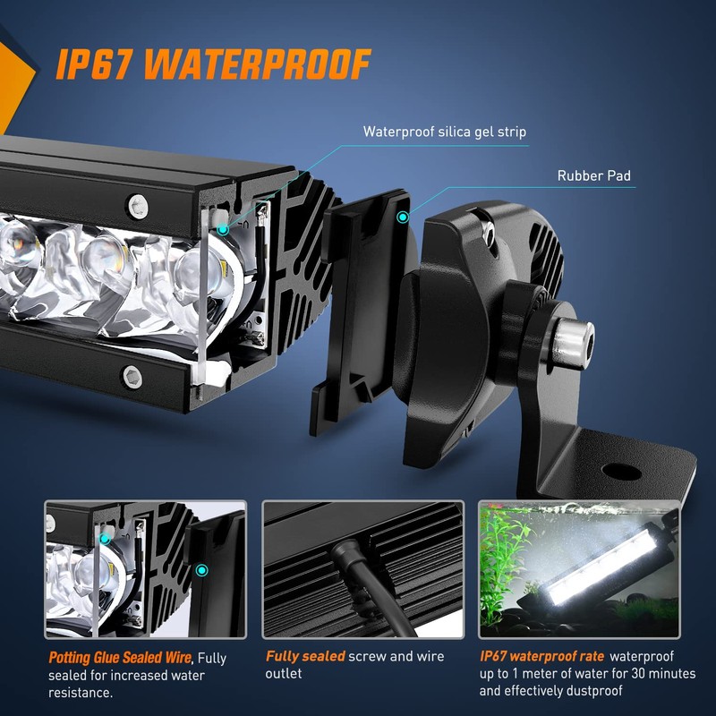 Nilight Led Pods Light Bar Super Slim 2Pcs 7 Inch