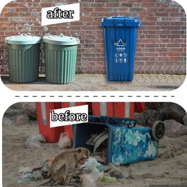 tofeer Wheelie Bin Stopper, Bear Proof Wheelie Bin Lock Wire Rope Universal Lid Lock Rope