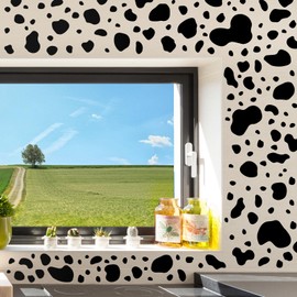 Chinco 486 Pcs Cow Print Stickers Adhesive Vinyl Cow Wall Decal Funny Art Farm Decor for Bedroom Living Room Window Showcase Nursery Wall Decorations
